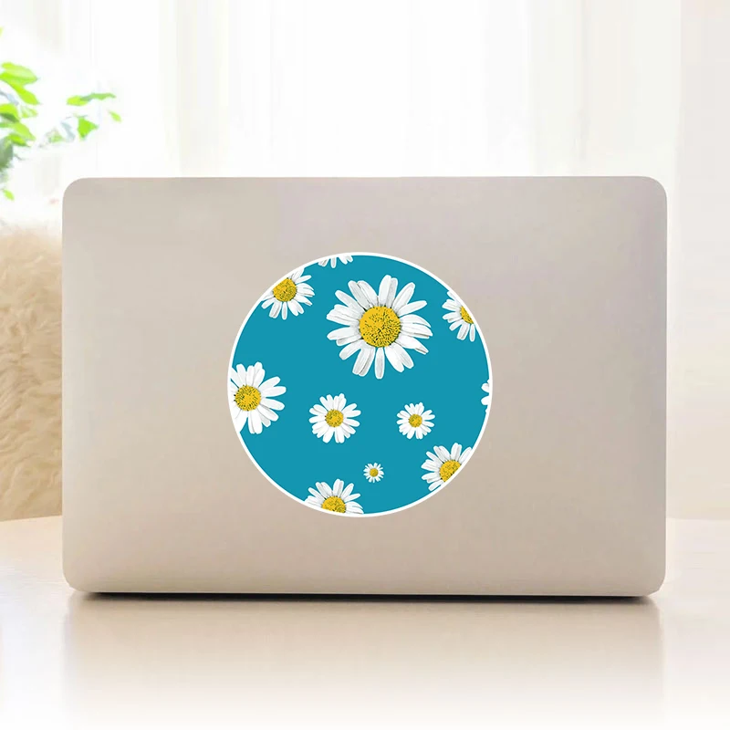

Голубые ромашки в саду Виниловая наклейка для ноутбука / транспортных средств / стены / планшета / окна / двери / телефона, наклейки для ноутбу...
