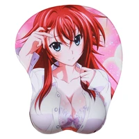 fffas drop shipping sexy 3d breast mouse pad mat wrist rest silica gel mousepad japan fashion gift high school dxd rias gremory