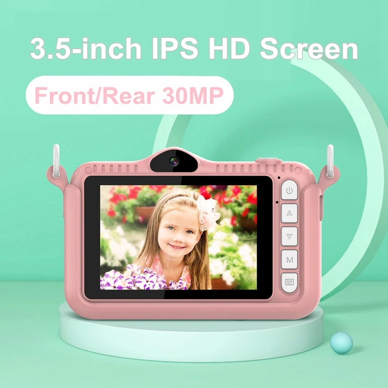 

A16 Children's Digital Camera, Cartoon Digital Camera Mini Cartoon 3.5Inch 1080P Screen Camera for Children's