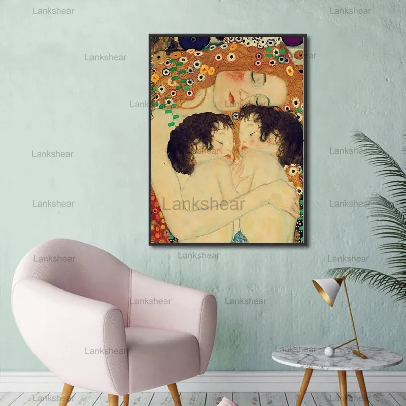 Gustav Klimt материнская любовь Близнецы ребенок современный скандинавский стиль