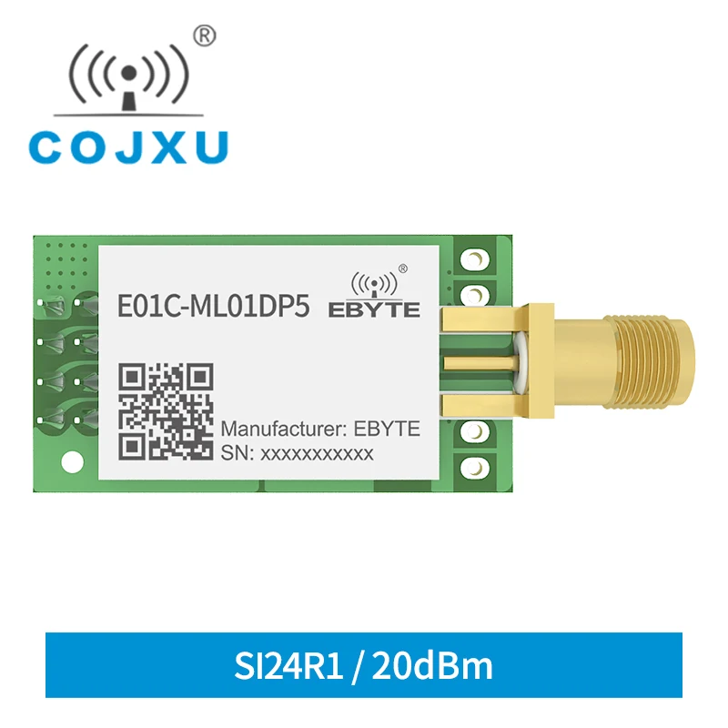 

Радиочастотный модуль EBYTE 2,4 ГГц, 100 мВт, E01C-ML01DP5 контактов, PA LNA, интерфейс SPI, DIP посылка, SMA-K антенна SI24R1 + умный дом
