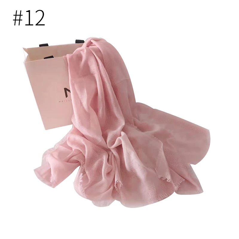 Fashion solid color scarf viscose scarf piercing plaid shawl plain scarves maxi hijab muslim head hijabs wrap muffler 10pcs/lot