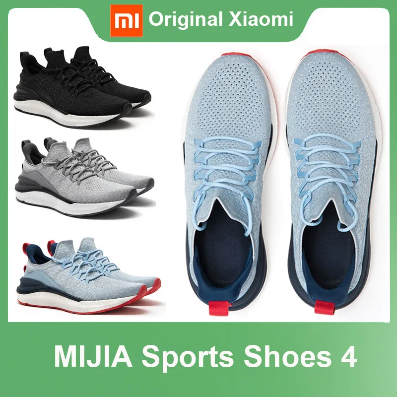 

2021 Newest Xiaomi Mi Mijia Shoes 4 Men Running Sport Sneakers FREE FORCE Midsole Update Rubber Outsole Overall Machine Washable