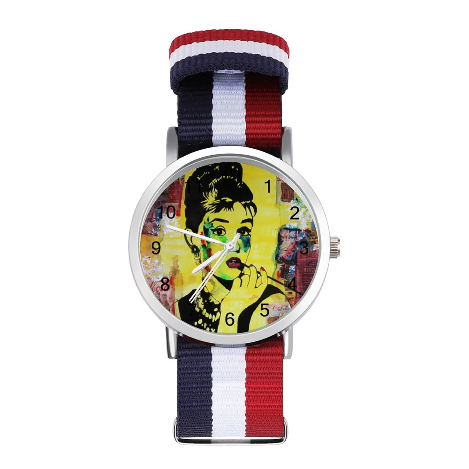 Audrey Hepburn Quartz Watch Stylish Photo Wrist Watch Spring Wideband Woman Wristwatch