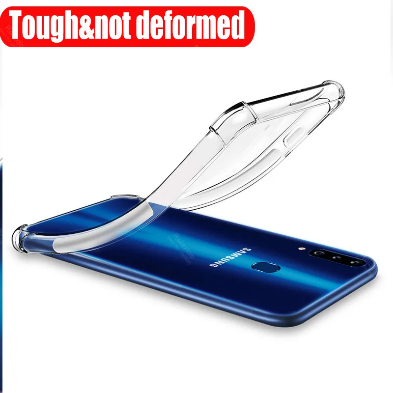 Чехол для samsung galaxy a20 s a 20 e 20e противоударный прозрачный мягкий чехол с подушкой