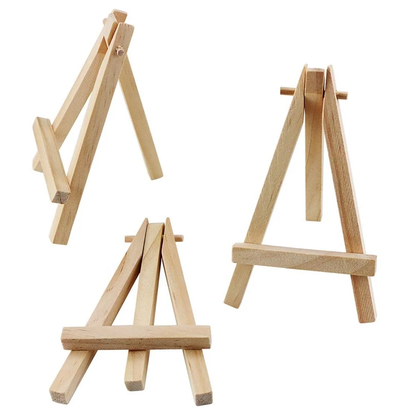 

30 Pack 5-Inch Mini Wooden Easels For Displaying Wooden Display Stands, Business Cards, Photos, DIY Crafts, Decorations