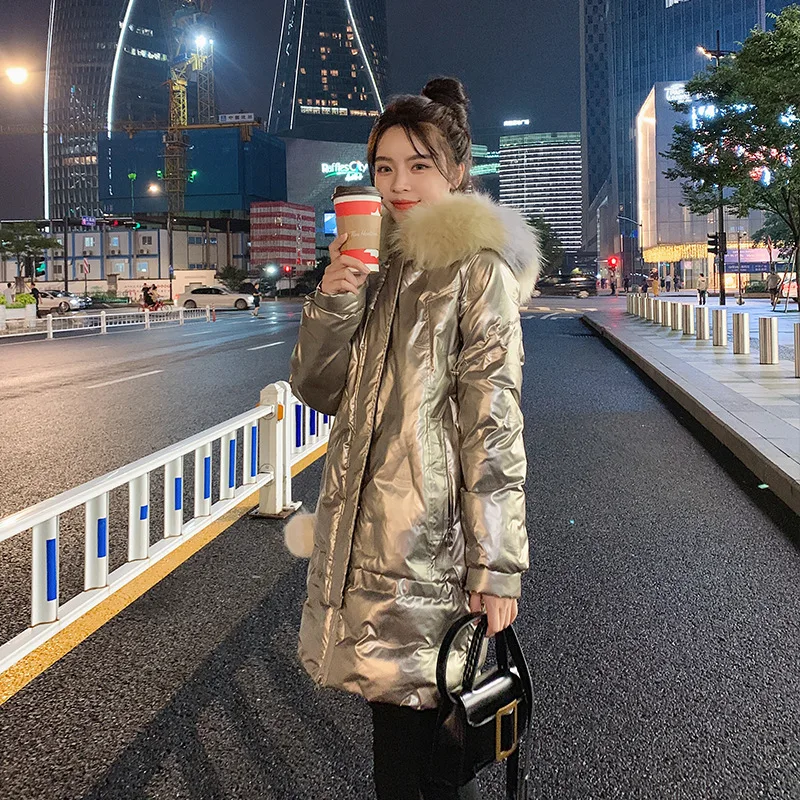 Clothing for Women Coats and Jackets Glossy Cotton Female The New Korean Version Loose Thicken No Cleaning