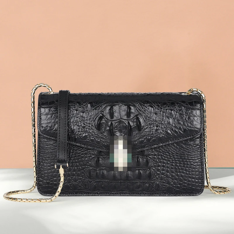 

2021 New Crocodile Leather Handbags Fashion Spring and Summer All-match Handbags Leather Casual Chain Bag Messenger Bag
