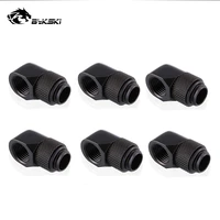 6pcslot bykski g14 90 rotary compression fitting 90 degree rotary fitting water cooling adaptors metal connector