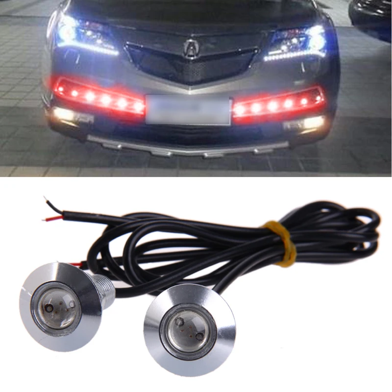 

1 Pair DC 12V 23mm Eagle Eye LED Daytime Running DRL Light Car Auto Lamp Red R3MD