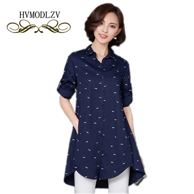 2021 Spring New Women Shirt Long Sleeve Lapel Loose Print Blouse Large Size Casual Fashion dot   Button  Clothing LJ064