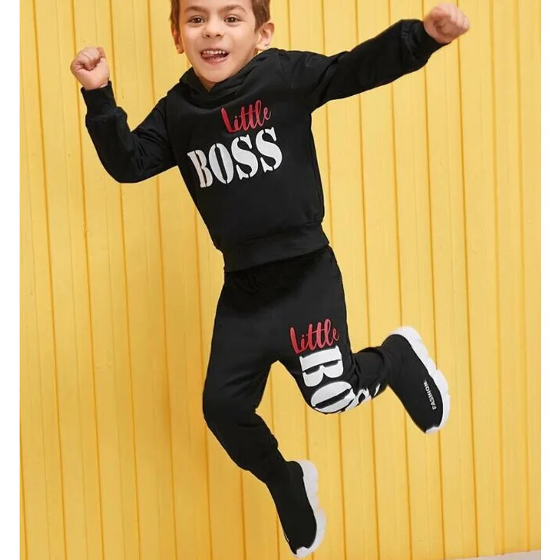 

New Spring Autumn Children Baby Boys Casual Sets Long Sleeve Hoodies Tops Pants 2PCS Kids Cotton Clothes Active Sports Suit