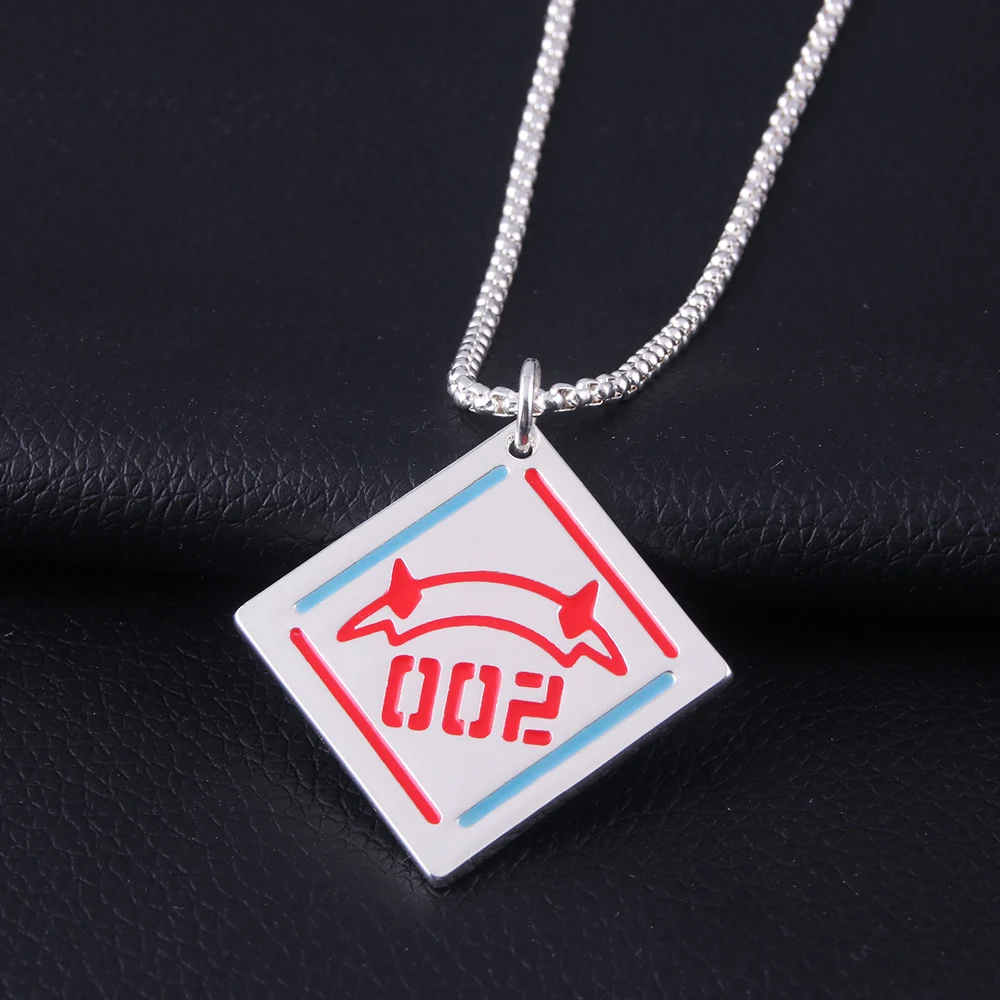 

Anime DARLING In The FRANXX Zero Two Necklace Code 002 Red Devil Horn Pendant Necklace Cosplay Props Gift Accessories For Kids