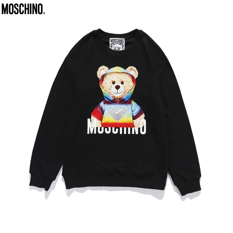 

Autumn Unisex Casual Moschino Hoodies Free Style Sport Street Cotton Pullovers Sweatshirts With Brand Label