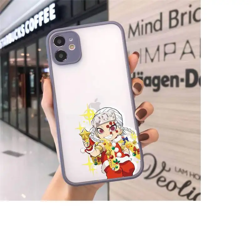 

Christmas Demon Slayer Phone Cases Matte For iPhone 12 Mini 11 Pro XR XS Max 7 8 Plus X Hard PC Back Cover