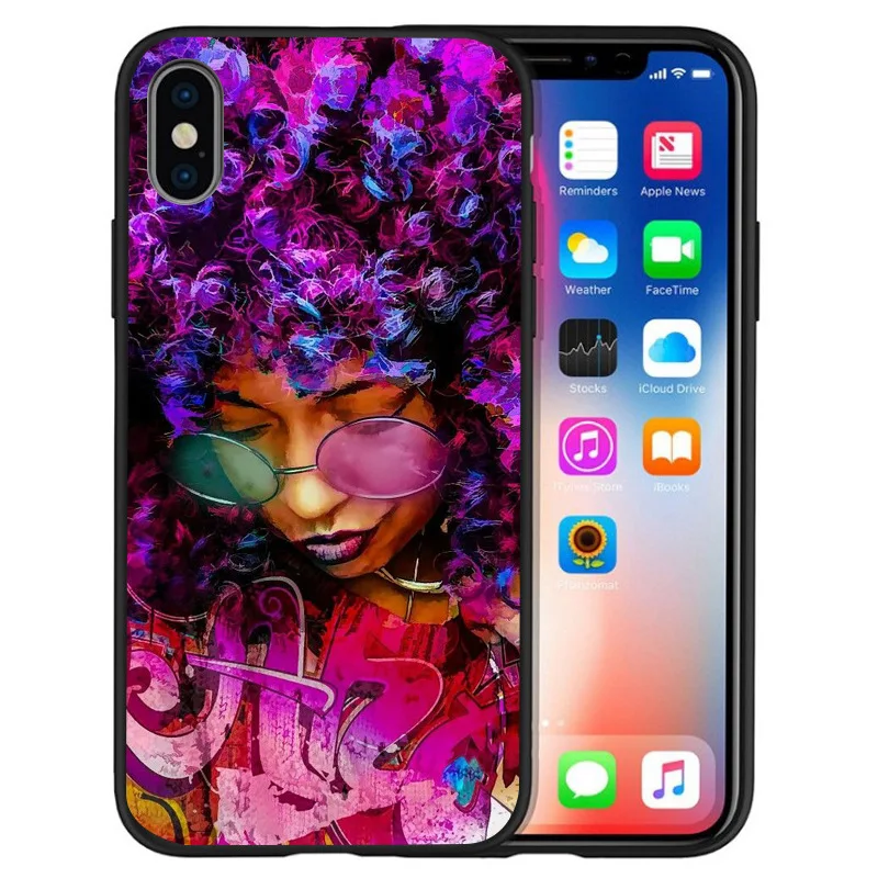 

Afro Girls Black Women Art Case FOR iPhone XR XS Max X Coque For iPhone 11 Pro Max SE 2020 Case For iPhone 7 8 6 6S Plus Funda
