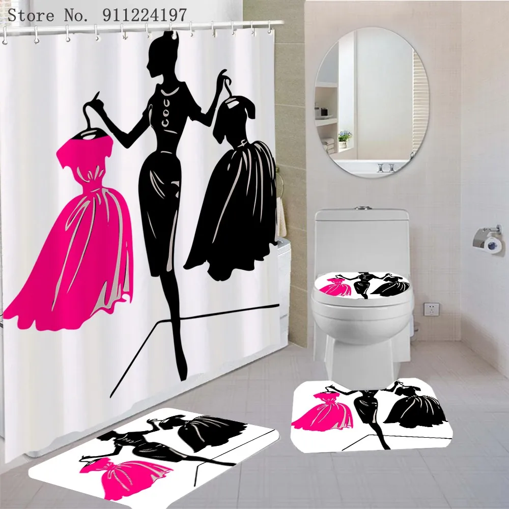 Занавеска для душа с принтом девочек и женщин в африканском стиле занавеска