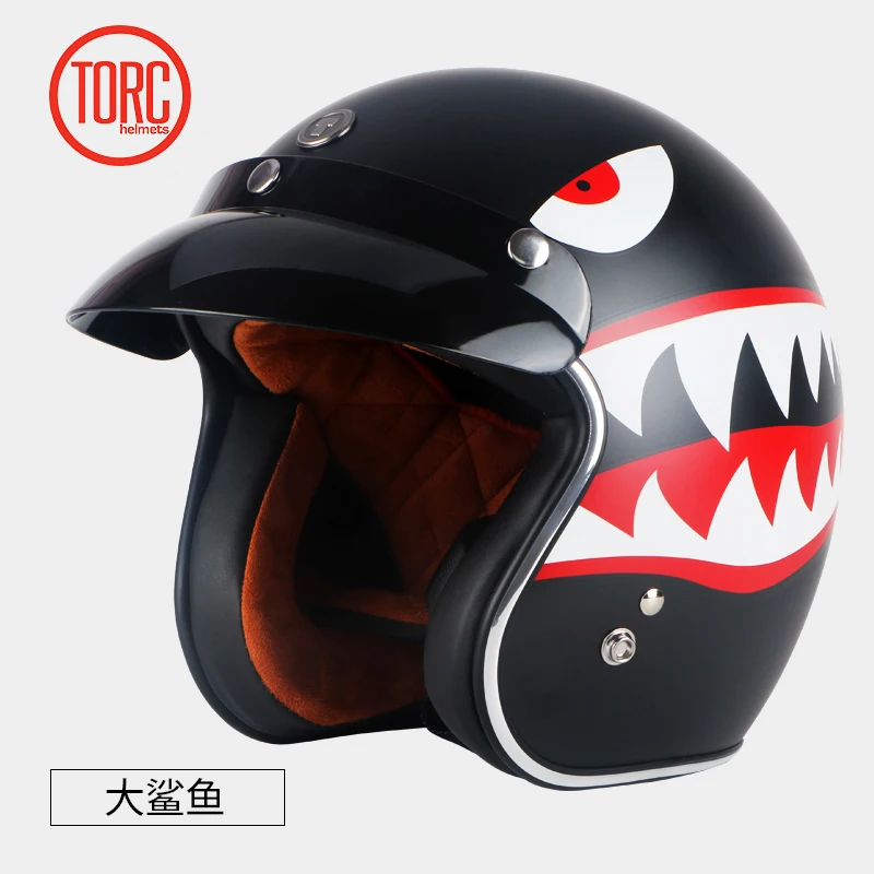 Мотоциклетный шлем Torc t50 винтажный с открытым лицом в стиле ретро 3/4 | Автомобили и