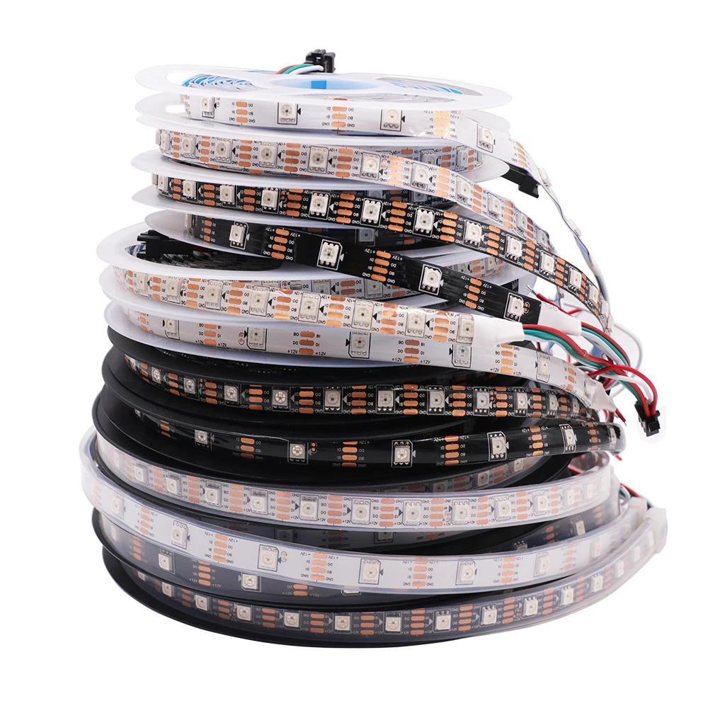 WS2815 RGB светодиодный ленточный светильник 5 м 12 В Адресуемая Светодиодная лента 60LED