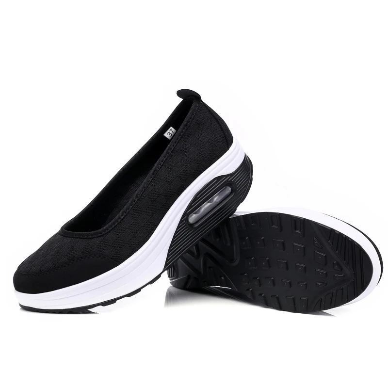 

Summer Shoes Women Slip On Casual Shoes Thick Heel Flat Heel Single Mesh 2020 New Comfortable Fashion Free Shipping
