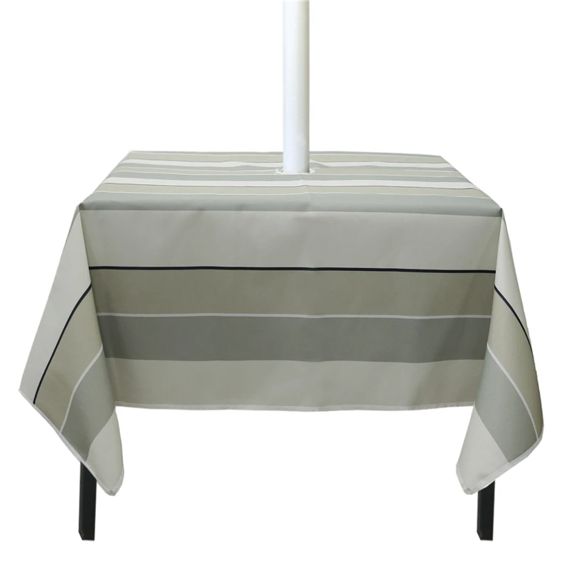 Outdoor Round Table Cloth with Umbrella Hole Zipper Water Repellent Striped Terrace Garden Decor Storage Bag | Дом и сад