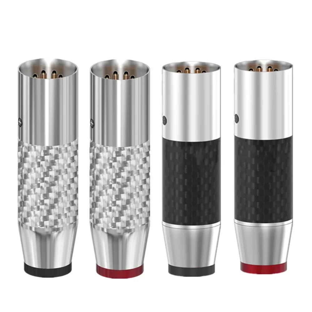 DIY 4 контактный XLR разъем углеродного волокна Cannon аудио MIC микрофон усилитель