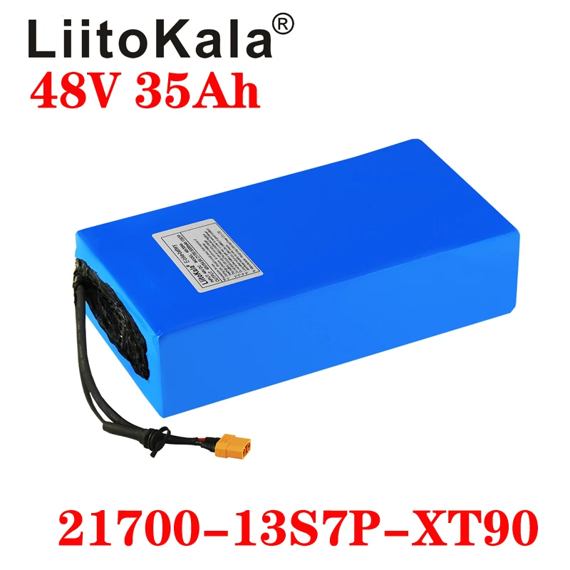 LiitoKala 48V 35ah 21700 5000mAh 13S7P ebike battery 20A BMS 48v Lithium Battery Pack For Electric bike Scooter | Спорт и