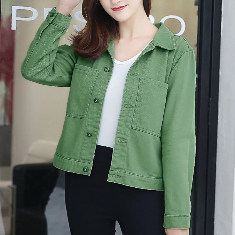 Женская Весенняя и осенняя новая джинсовая куртка женская короткая Студенческая