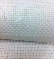 top quality shining white 11ct 11st 14st 14ct cross stitch canvas fabric white sparkle shiny cream sparkle gold flashing