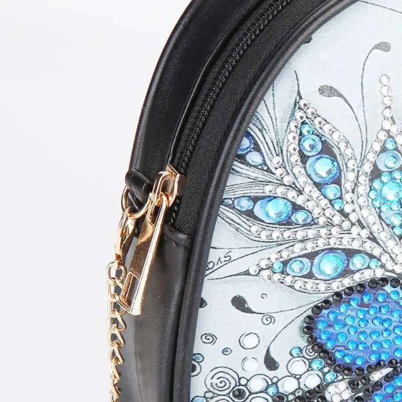 

5D DIY Special Shaped Diamond Painting Wallet Leather Crossbody Chain Bags DIY Diamond Embroidery Bag Round Wallet Pouch