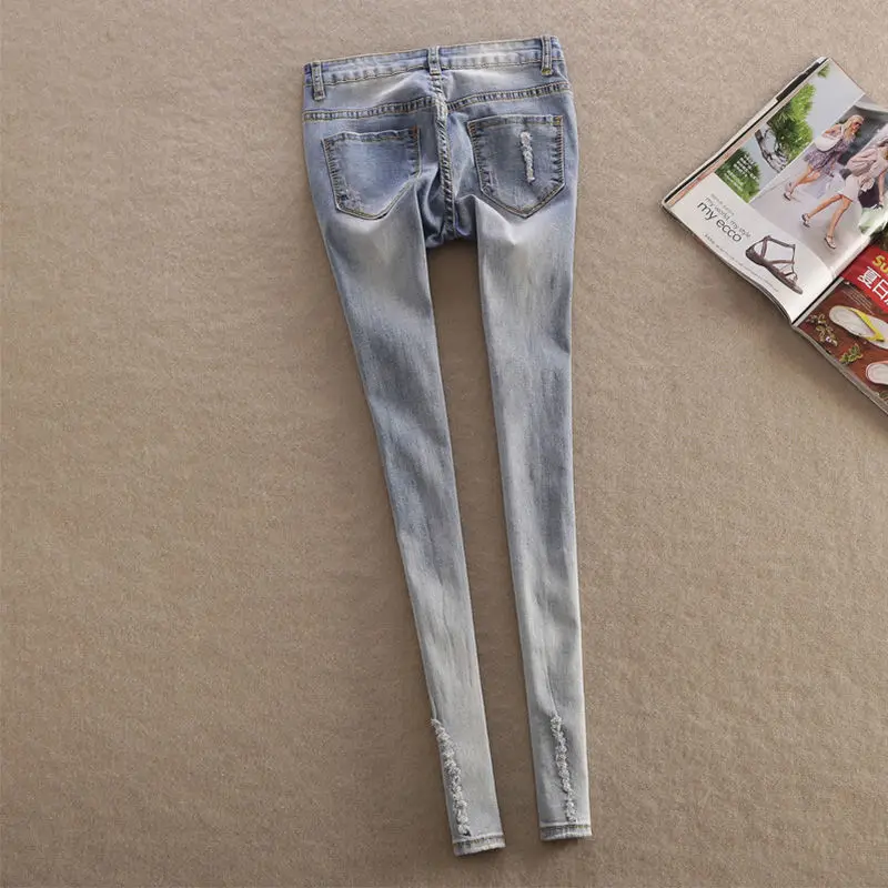 

2021 Women Autumn Winter Vintage Solid Denim Pant Female Button High Waist Straight Jeans Lady Casual Pencil Pant D232