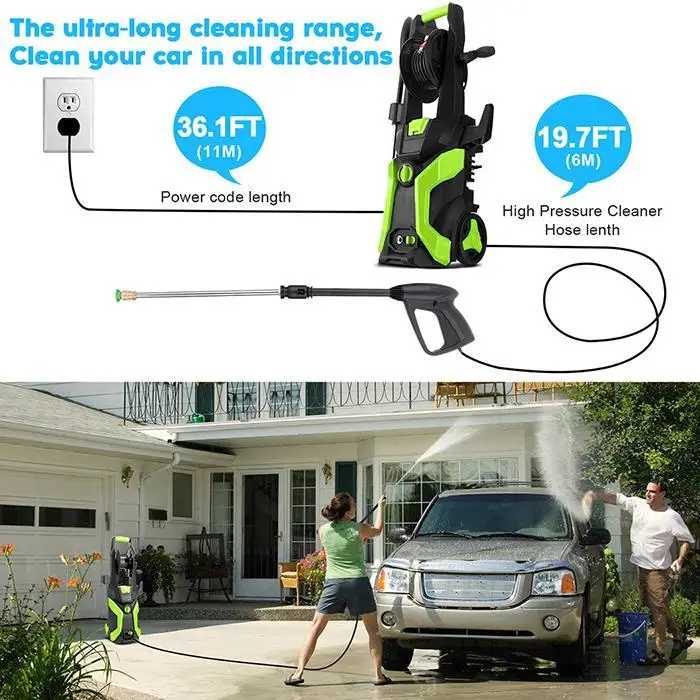 للبيع غسالة الضغط الكهربائية 3500 PSI ، ماكس 2.4GPM 1800 واط غسالة الطاقة الكهربائية ، المحمولة جهاز تنظيف يعمل بالضغط العالي غسالة الضغط ، آلة نظافة ل C