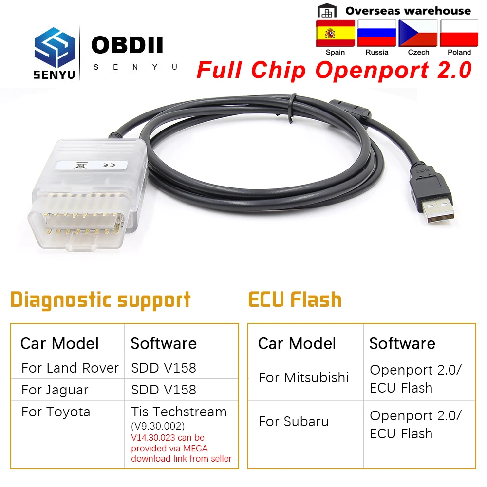 Инструмент для диагностики автомобиля 2 0 ECU чип вспышки с открытым портом Toyota OBD2