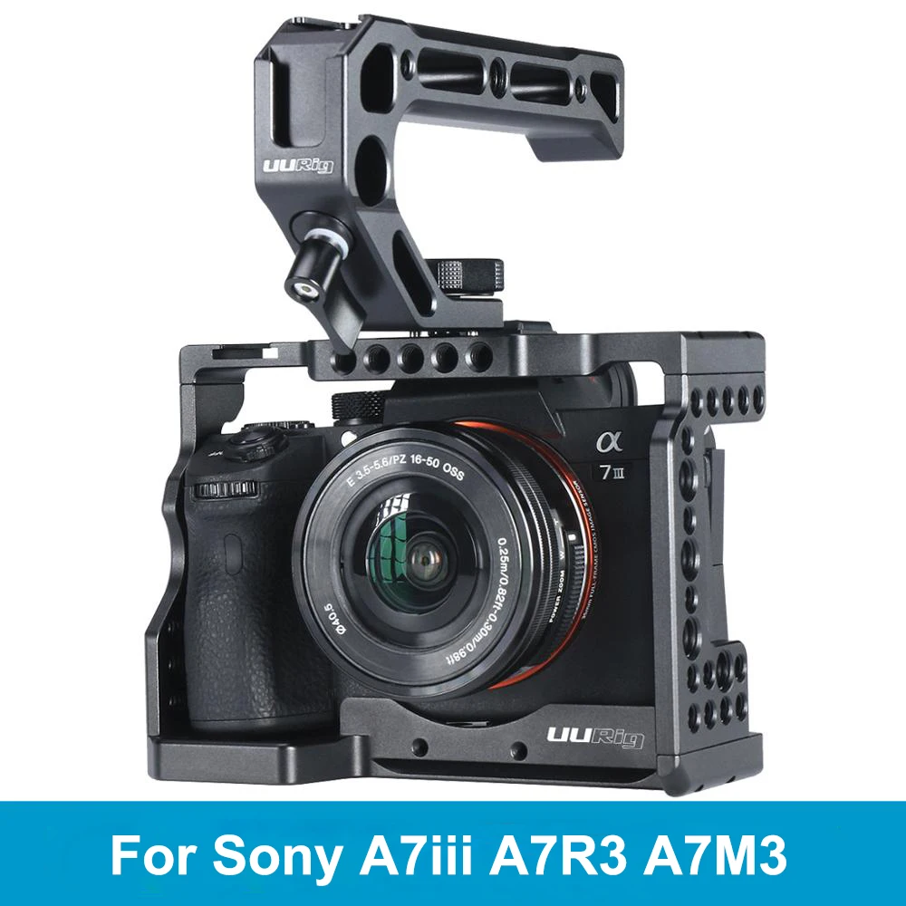Клетка для камеры UURig Sony A6400 Vlog ручка видеосъемки с деревянной ручкой