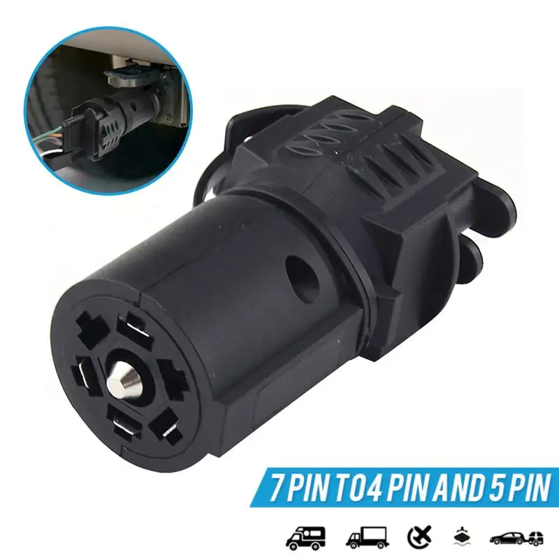 

Light Adapter Auto Replacement 7 Pin Round to 4 Pin 5 Pin Flat Blade Trailer RV Boat Connector Plug 7 Way to 4 Way 5 Way Trailer