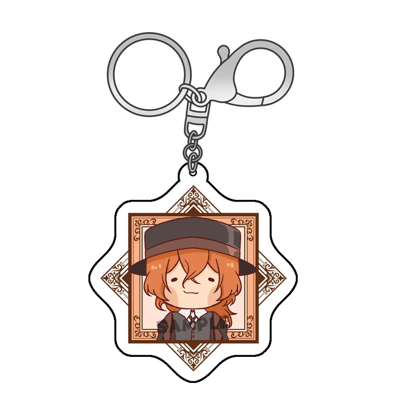 

Anime Bungou Stray Dogs Dazai osamu Acrylic Keychain Pendant Keyrings Badge Button Brooch Pins Collection Itabag Decor Gifts