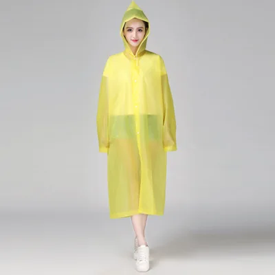 FGHGF Moda EVA kadыn ya【murluk Kalınlaşmış Su gechirmez yagpurluk kadninlar Temizle zaffefaf Kamp Su gechirmez ya【murluk takgim Elbise - Цвет: yellow
