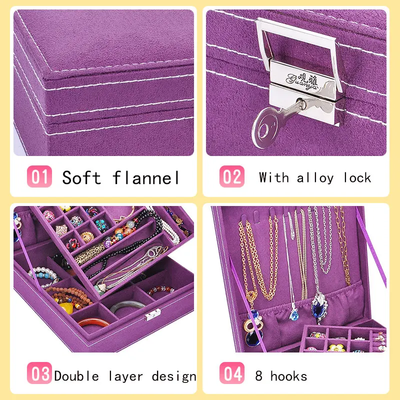 Переносная дорожная коробочка для украшений 1 шт. ящик хранения косметики ретро