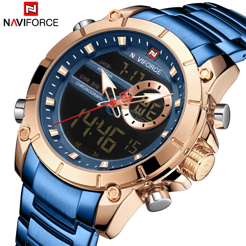 Новинка NAVIFORCE мужские часы Топ люксовый бренд кварцевые дизайн спортивные