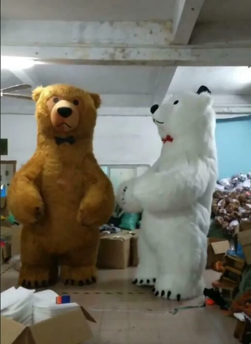 Хэллоуин 2/2. 6/3 м полярный медведь надувной костюм талисмана костюма Косплэй вечерние игра маскарадный карнавальный костюм Рождество взрослый костюм персонажа из мультфильма