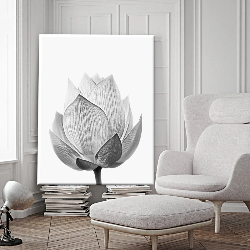 Минималистичная Скандинавская Настенная картина с цветами Абстрактная Картина