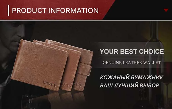 Мужской кошелек KAVIS из натуральной кожи, на застежке, Portomonee, портфель, волшебный, простой, мужской, Cuzdan, сделай сам, подарок для мужчин, тонкий держатель для карт, сумка для денег