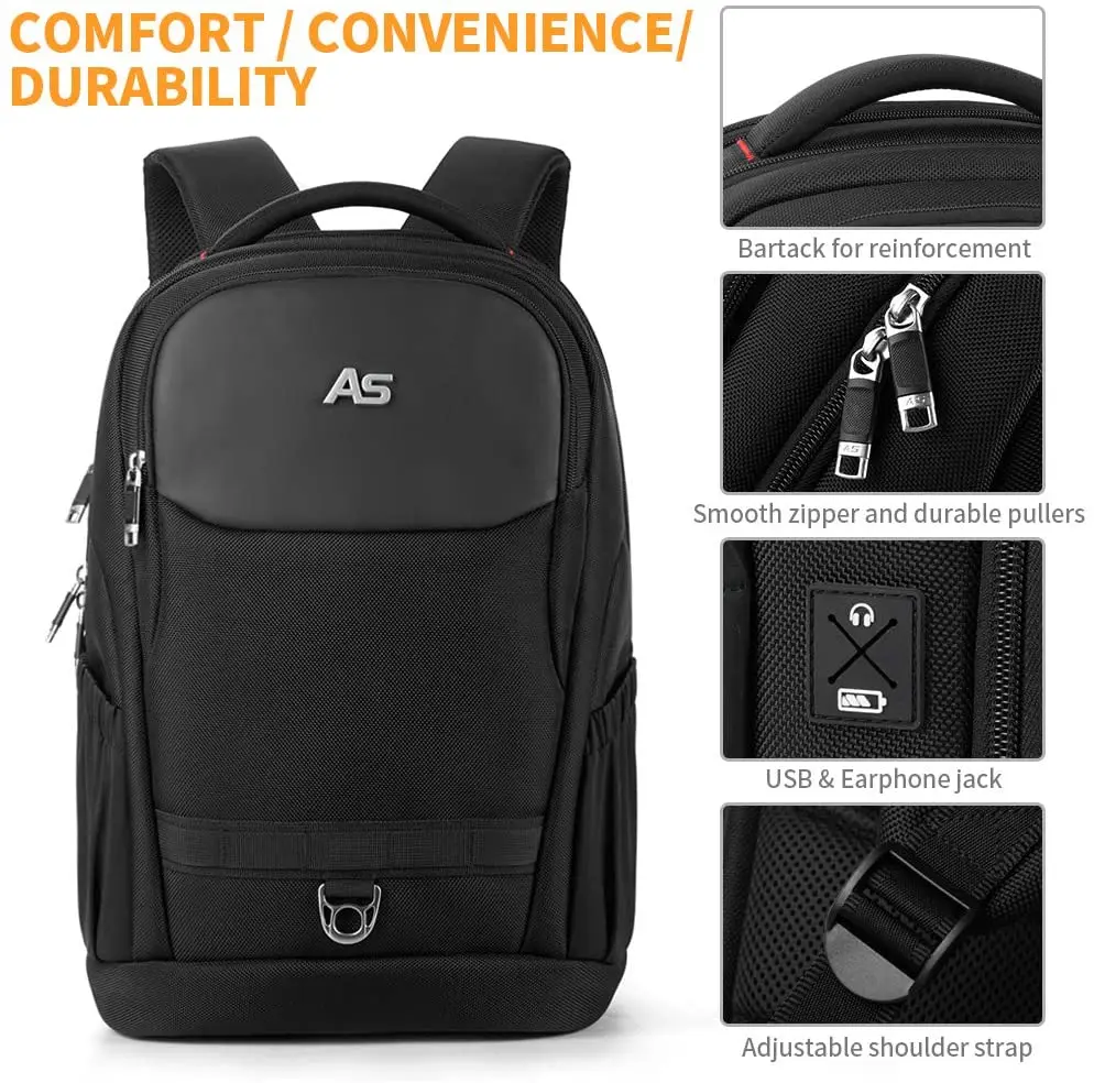 

ASPENSPORT Laptop Backpack TSA Friendly Water Repellent Bookbag Fit 15.6 Inches Notebook