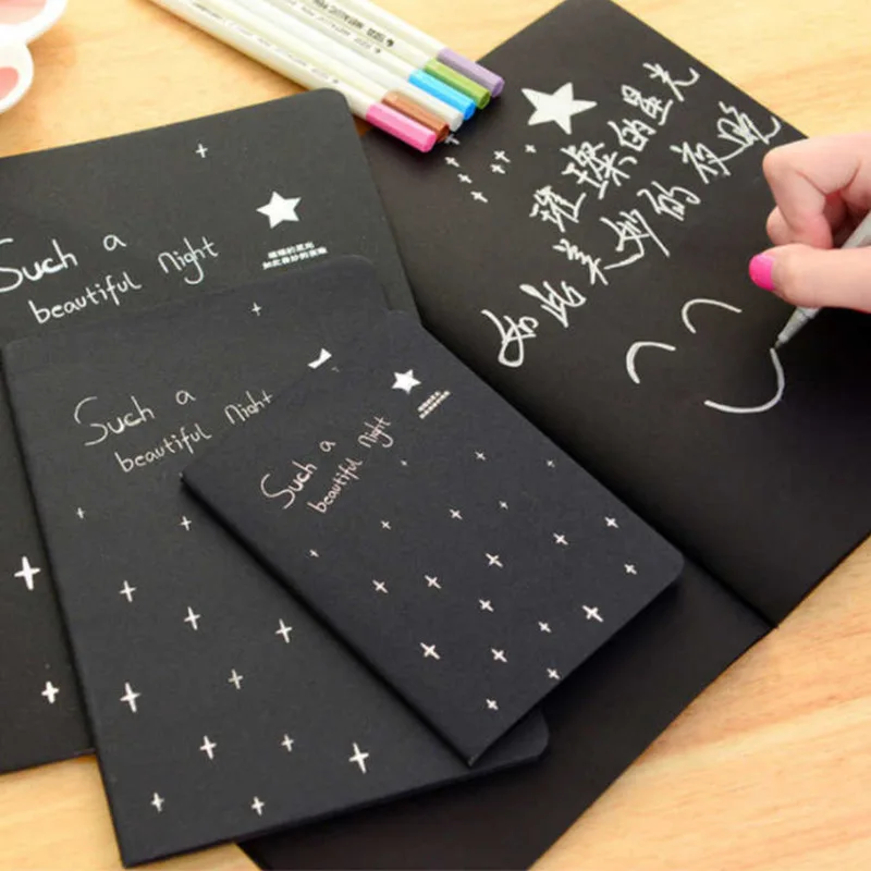 60 страниц = 30 листов черная записная книжка Мягкая обложка Записная Дневник