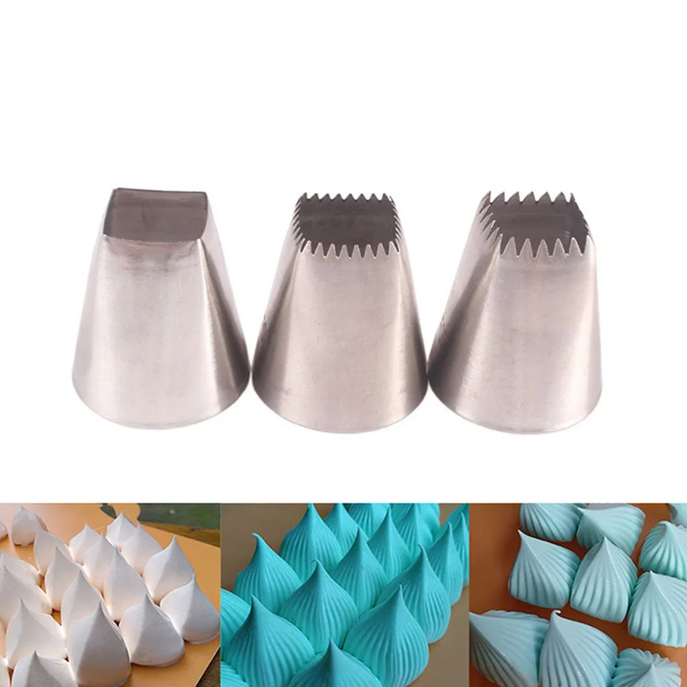 

3pcs/set Square Design Pastry Icing Piping Nozzles Cake Cream Tips Pastry Nozzle Fondant Cake Cookie Cupcake Decorating Tools