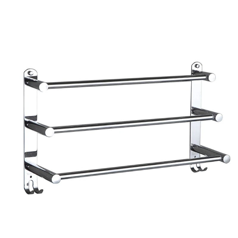 

Stretchable Adjustable Stainless Steel Towel Bar 3-Tier Flexable Bathroom Rack Wall-Mounted Hand Towel Dish Cloths Hanger