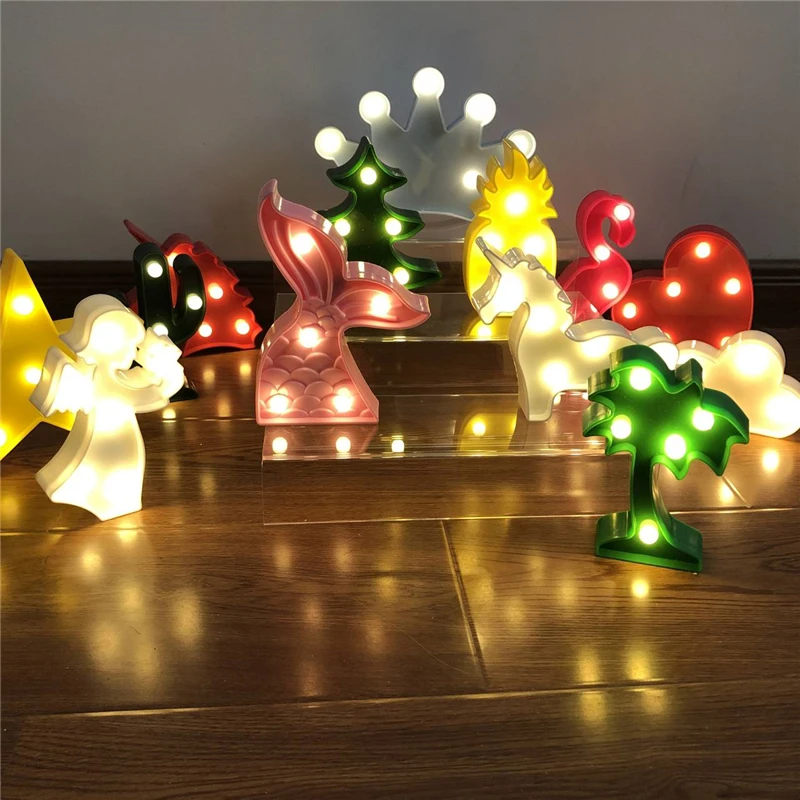 Миниатюрный светодиодный ночник с фламинго настольные лампы рисунком маркиза