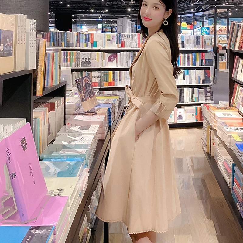 

Korean Women's Trench Coats 2020 Spring Autumn New Slim Long Coats Female Casual Loose Overcoat Womens High Quality Windbreakers