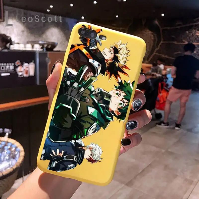 

Anime My deku bakugou Boku no Phone Case Candy Color for iPhone 11 12 mini pro XS MAX 8 7 6 6S Plus X 5S SE 2020 XR