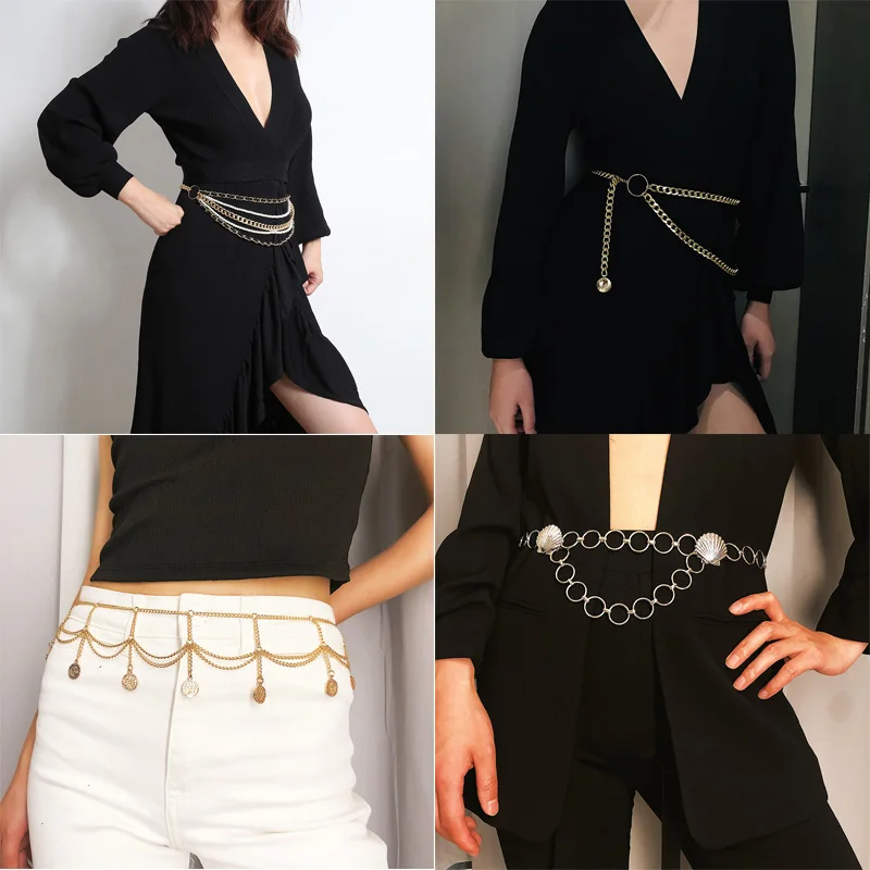 Ремень BLA с цепочкой Женский длинный аксессуар из цепочек